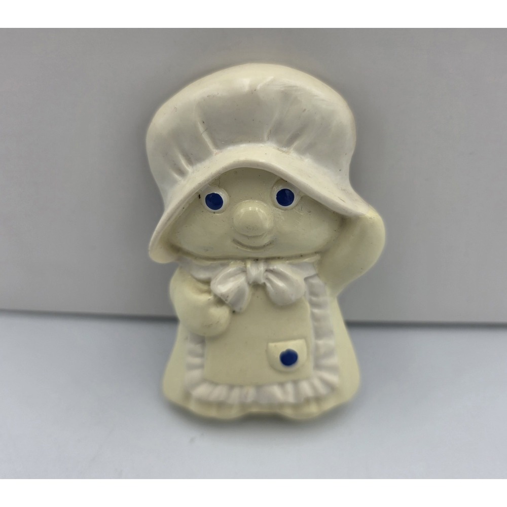 Vintage 1988 Pillsbury Dough Girl Clay 3" Refrigerator Magnet